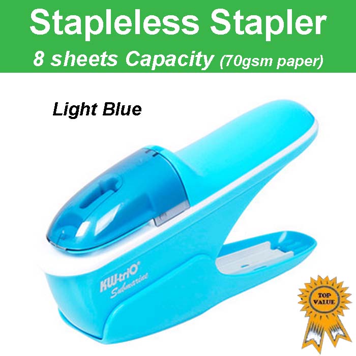 Office Home Stapleless Stapler /paper binder Blue (Environment